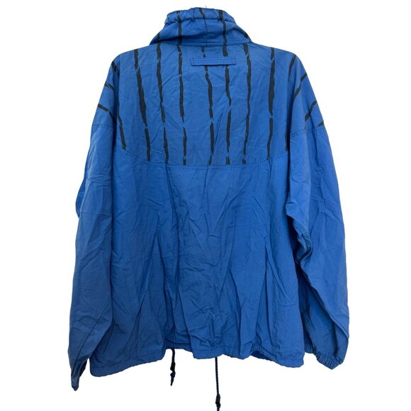 Vintage Sports Club Perth Pullover Windbreaker Jacket Mens XL Blue Black Nylon R - Picture 2 of 8